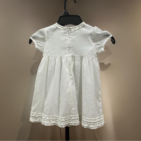 ELLE Off White Baby Dress with Pink Rose - Picture 3 of 8